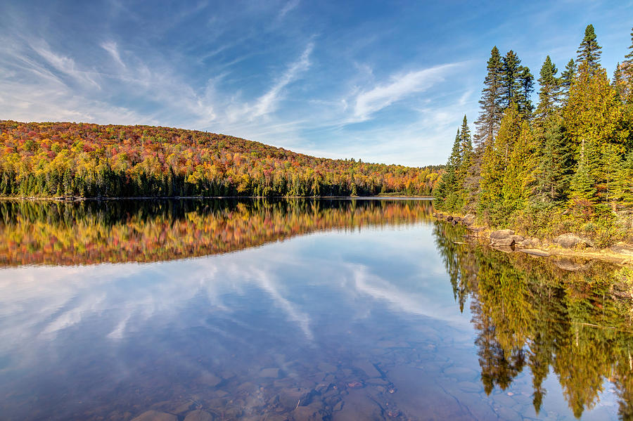 Fall and sky Reflection Photograph by Pierre Leclerc Photography
