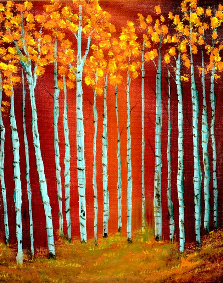 Fall Aspen Painting by Antonia Citrino