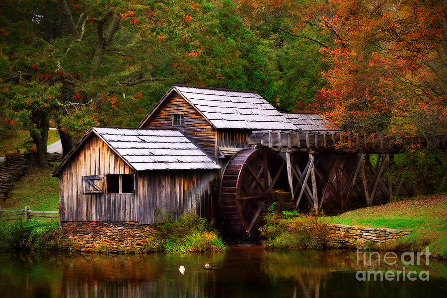 Fall at Mabry Mill Photograph by T Lowry Wilson