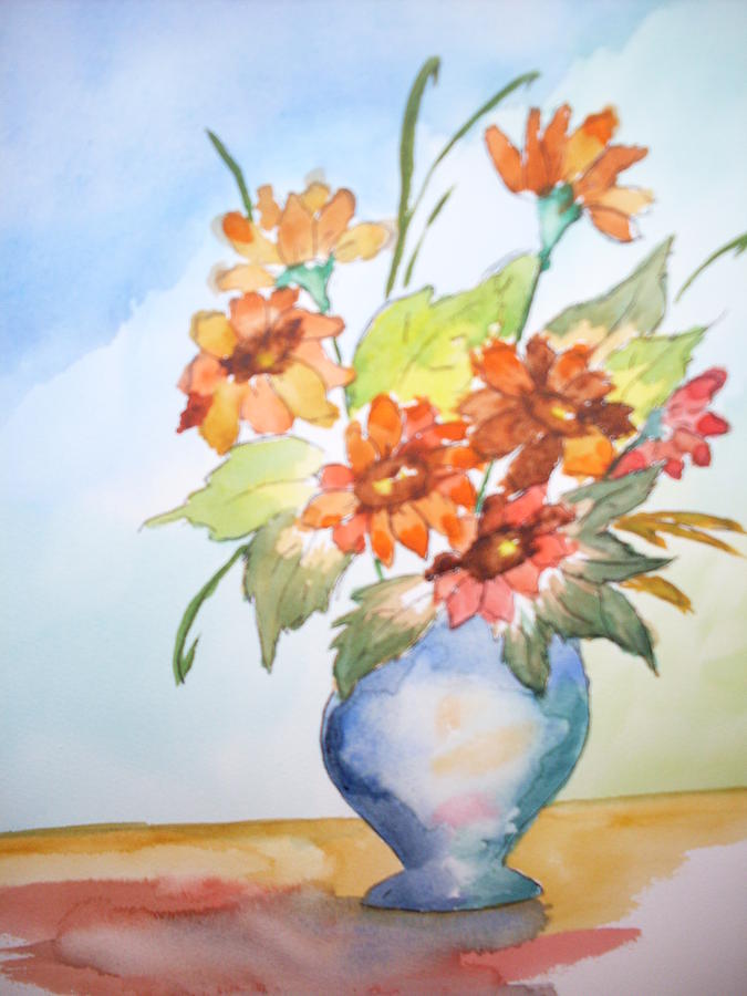 Fall Bouquet Painting by Warren Thompson
