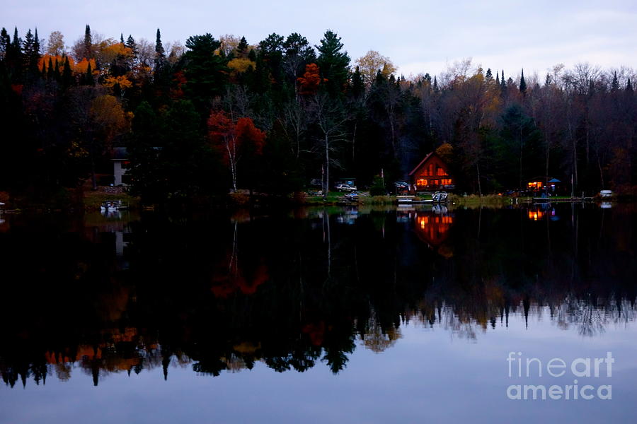 Fall Cabin Reflection Photograph by Jacqueline Athmann