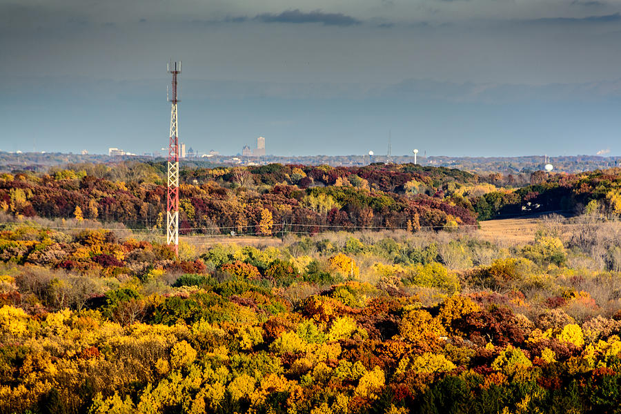 Fall Color and Downtown Photograph by Randy Scherkenbach