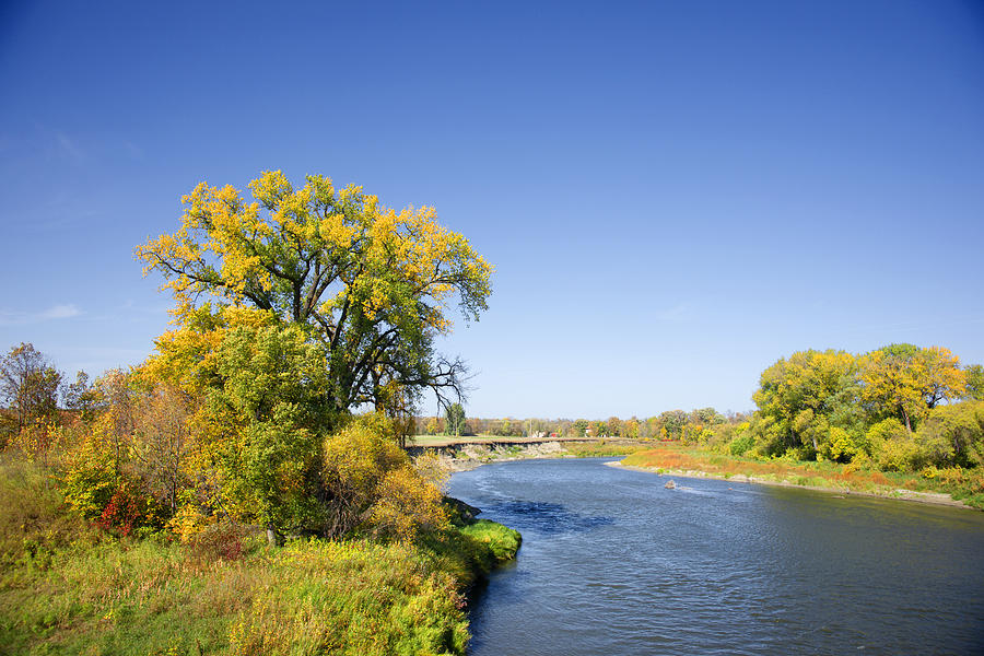 Fall Photograph - Fall Color and River Scene by Donald  Erickson