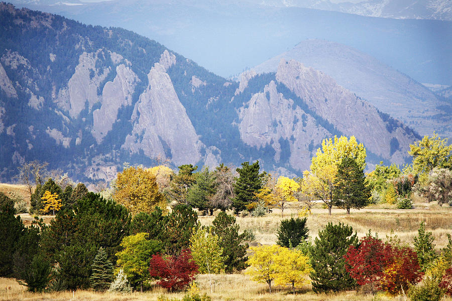 Fall Colors Along the Flatirons Photograph by Marilyn Hunt