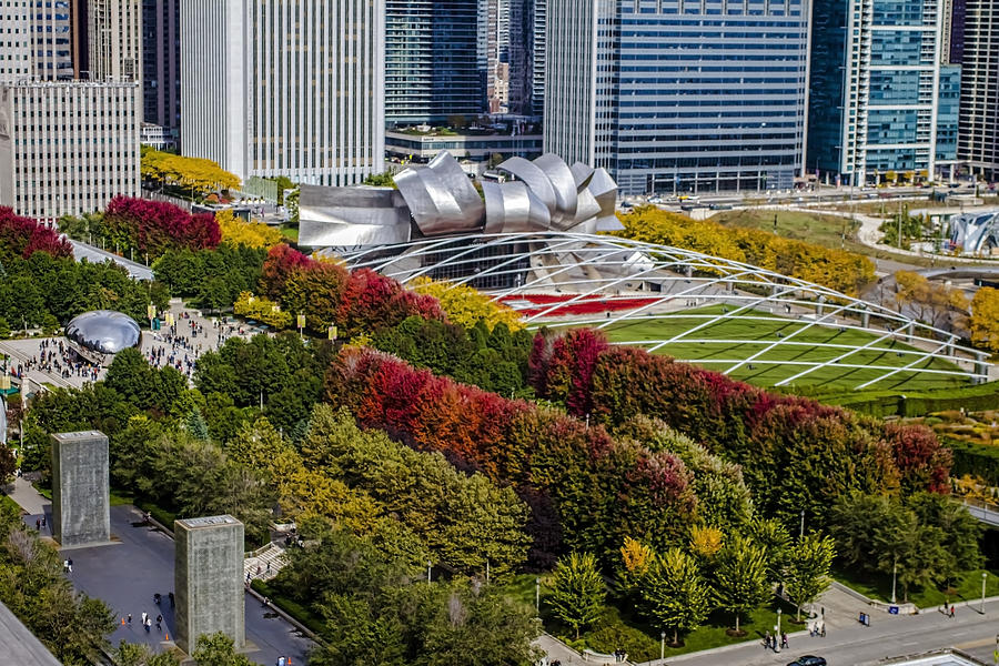 Fall Colors in Chicagos Millennium Park  Photograph by Sven Brogren