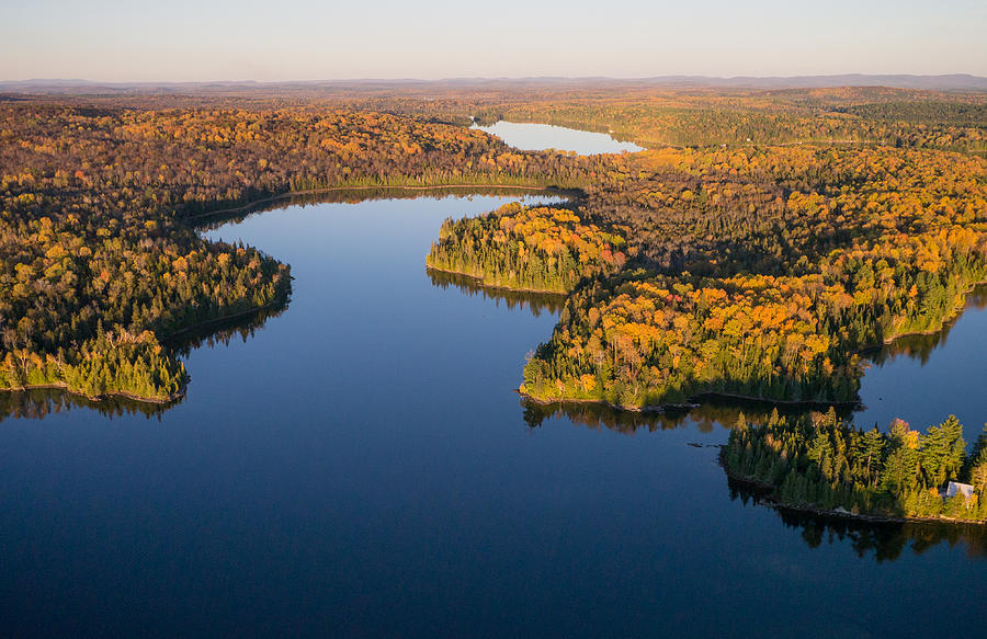 Fall Photograph - Fall Colours on Big Cedar Lake. Quebec by Rob Huntley