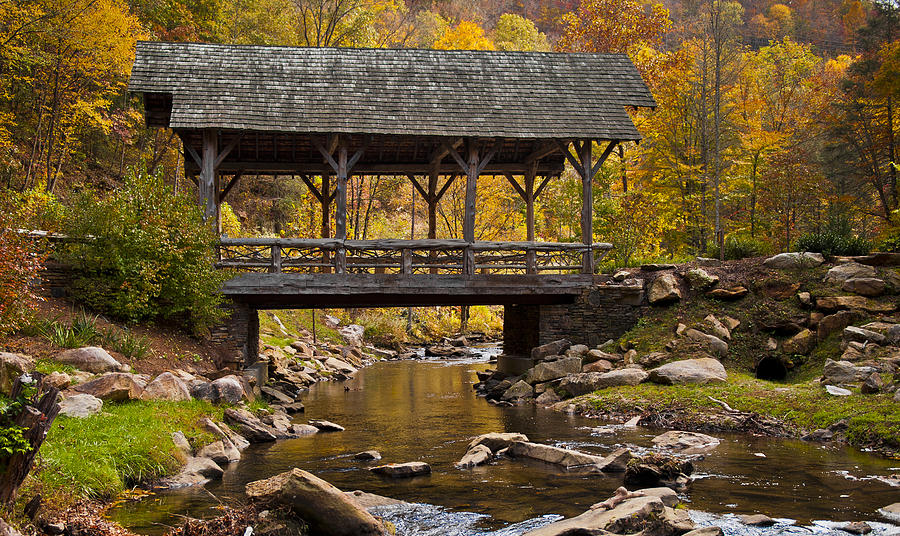 Fall Covered Bridge Photograph by Rick Hartigan