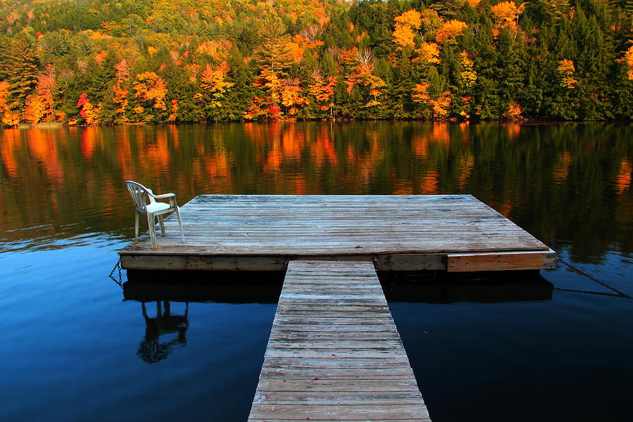 Fall Dock in VT Photograph by Andrea Galiffi