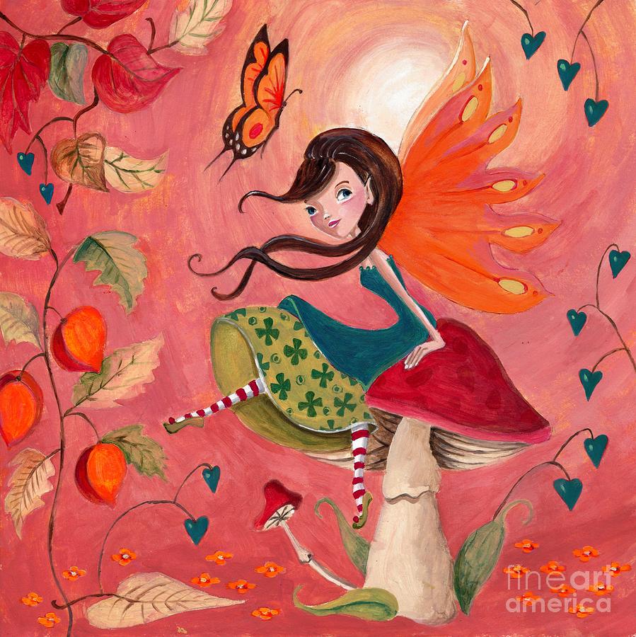 Fall Fairy Painting by Caroline Bonne-Muller