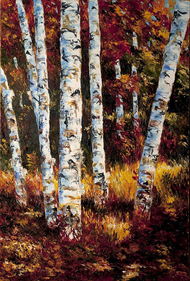 Fall Fire Painting by Christine Hodecker-George | Fine Art America