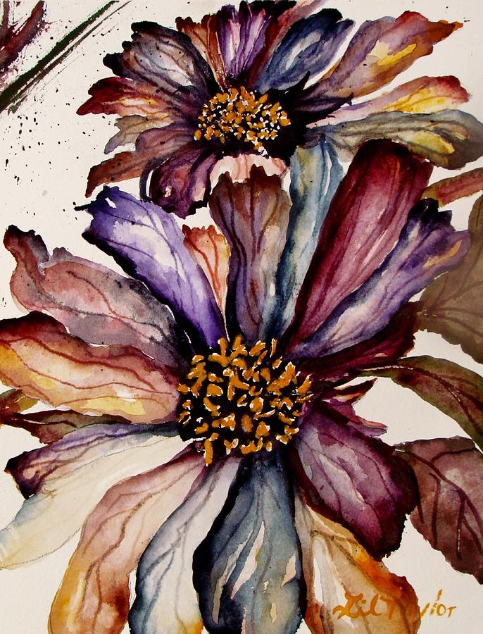Fall Flower Colors  Painting by Lil Taylor