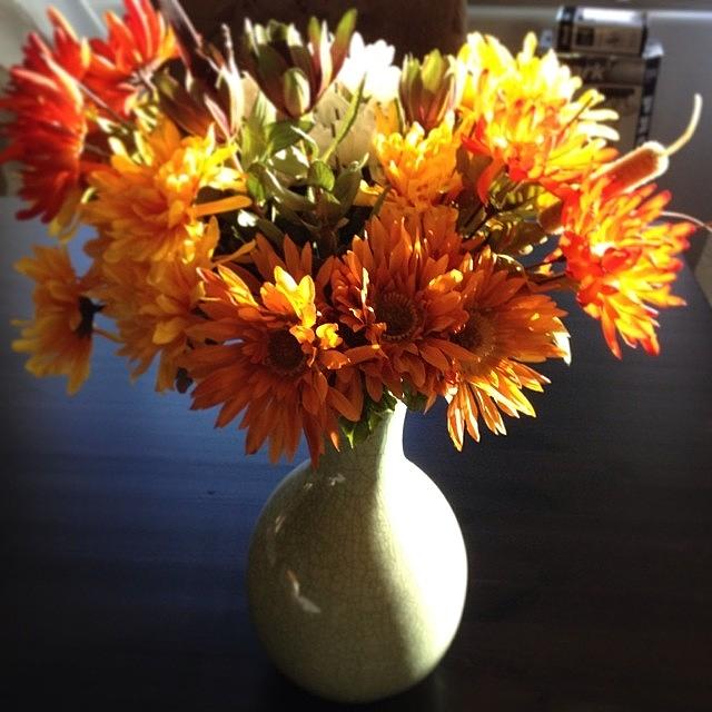 Flower Photograph - #fall #flowers #bouquet #orange by Rainey Shafer