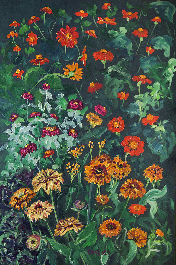 fall flowers painting