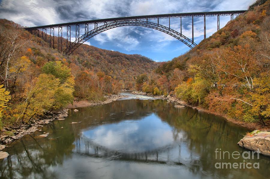 Fall Foliage At New River Gorge Bridge Photograph by Adam Jewell