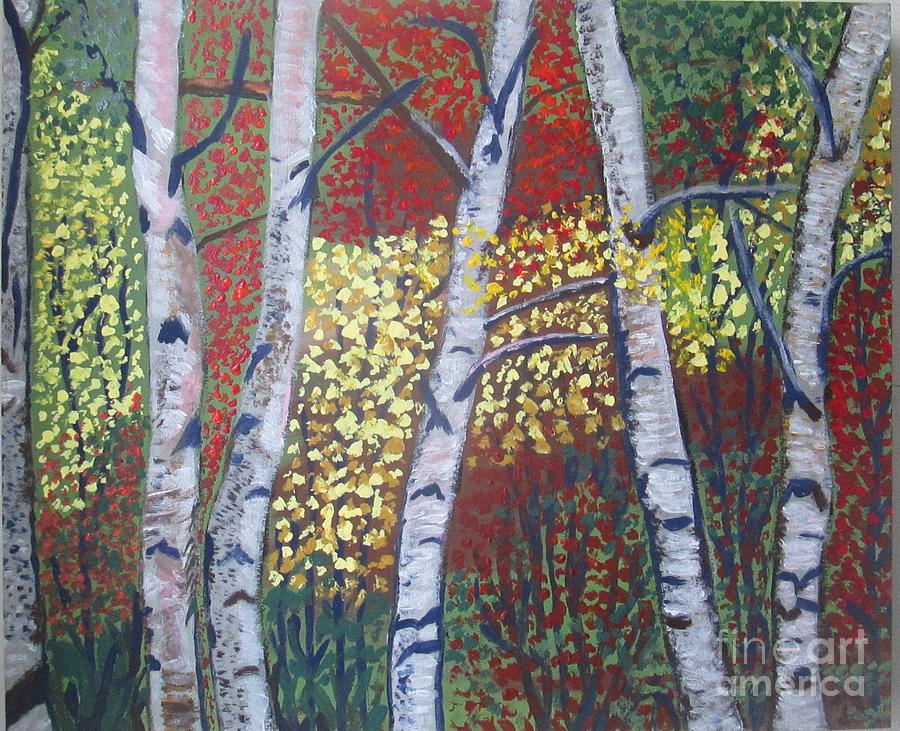 Fall Forest Painting by Jennylynd James