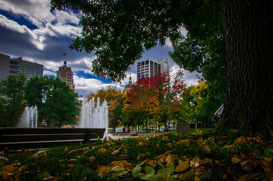 Fall Fort Wayne Skyline Photograph by Gene Sherrill - Fine Art America