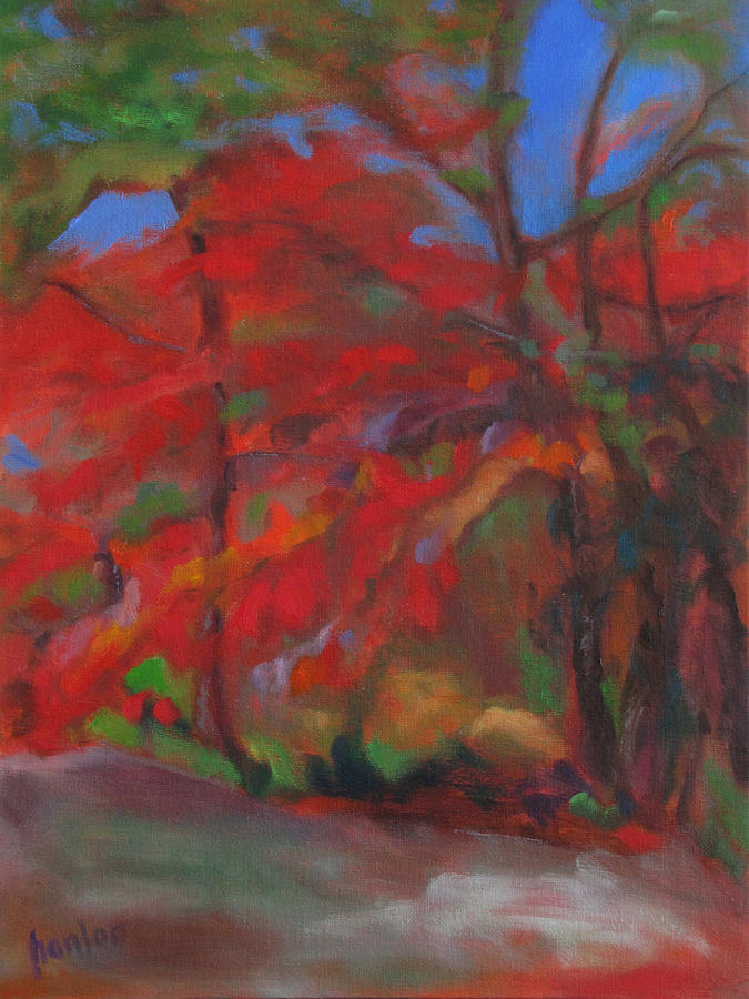 Red Tree Painting - Fall Fusion by Susan Hanlon Red Tree Painting - Fall Fusion by Susan Hanlon