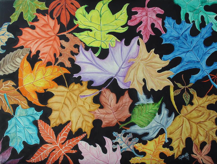 Fall Painting by Gloria E Barreto-Rodriguez