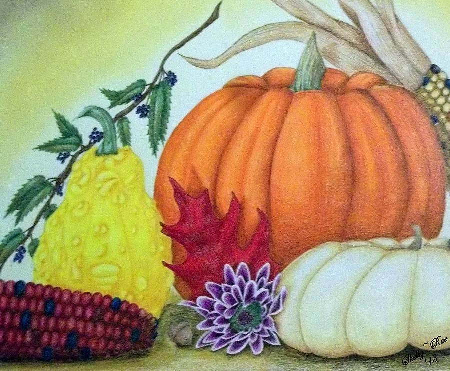 Fall Harvest Drawing by Shelby Edelman