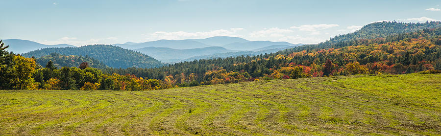 Fall hay field in Vermont Photograph by Vance Bell