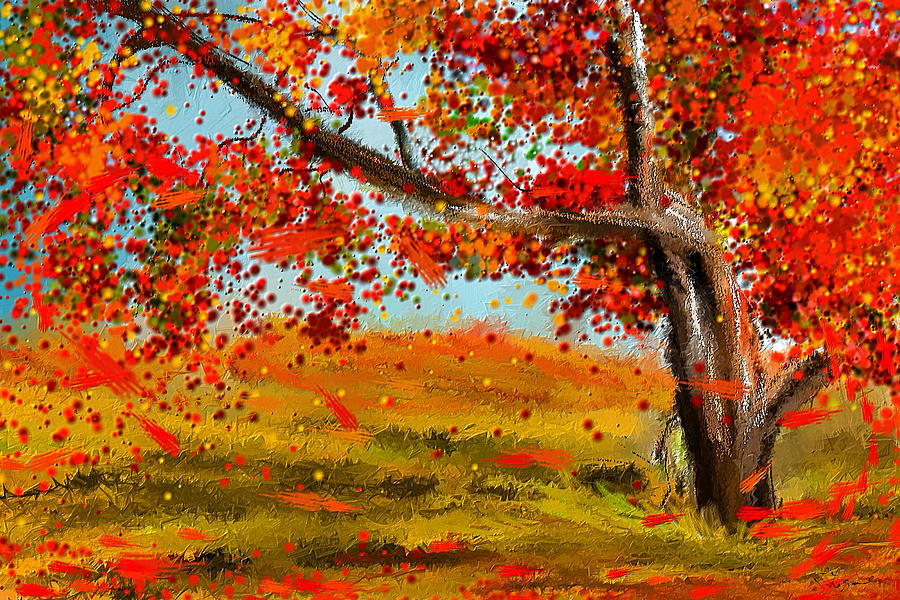 Fall Impressions Painting by Lourry Legarde