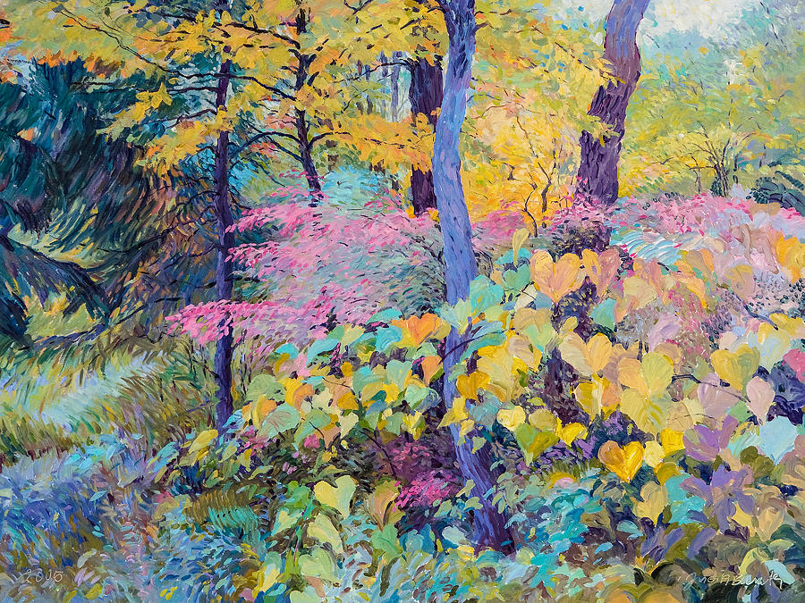 Fall in Lyman Woods Painting by Judith Barath