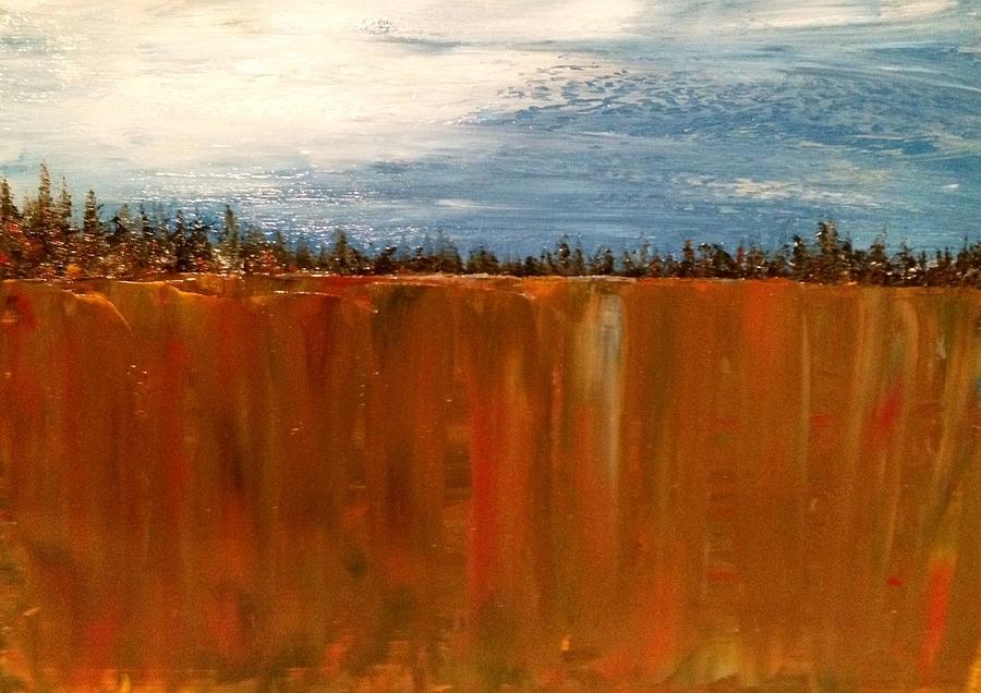 Fall Lake in Abstract Painting by Desmond Raymond