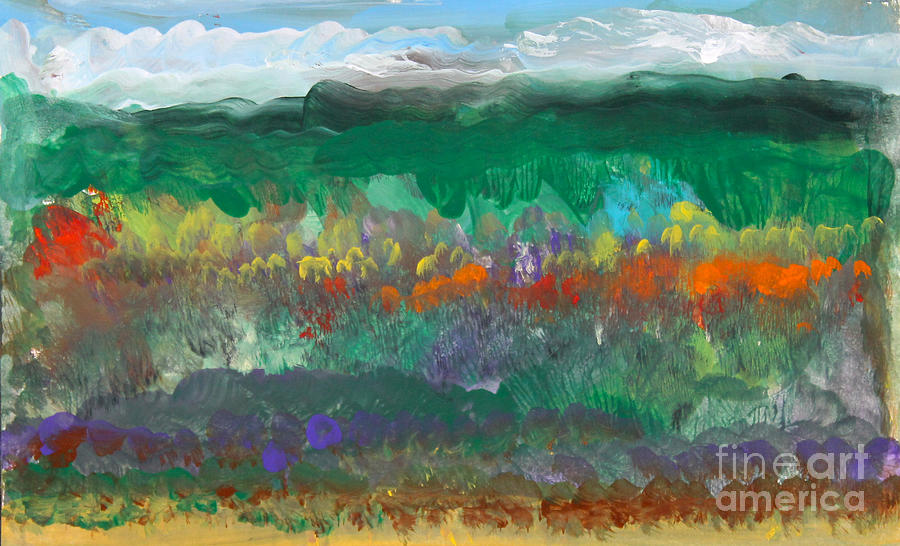 Fall landscape abstract Painting by Anne Cameron Cutri