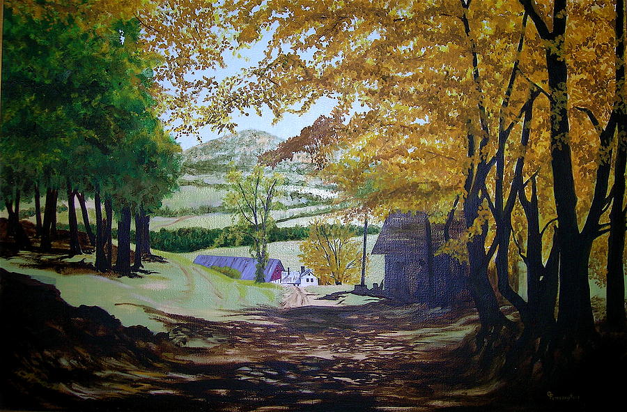 Fall Landscape Painting by Genie Morgan