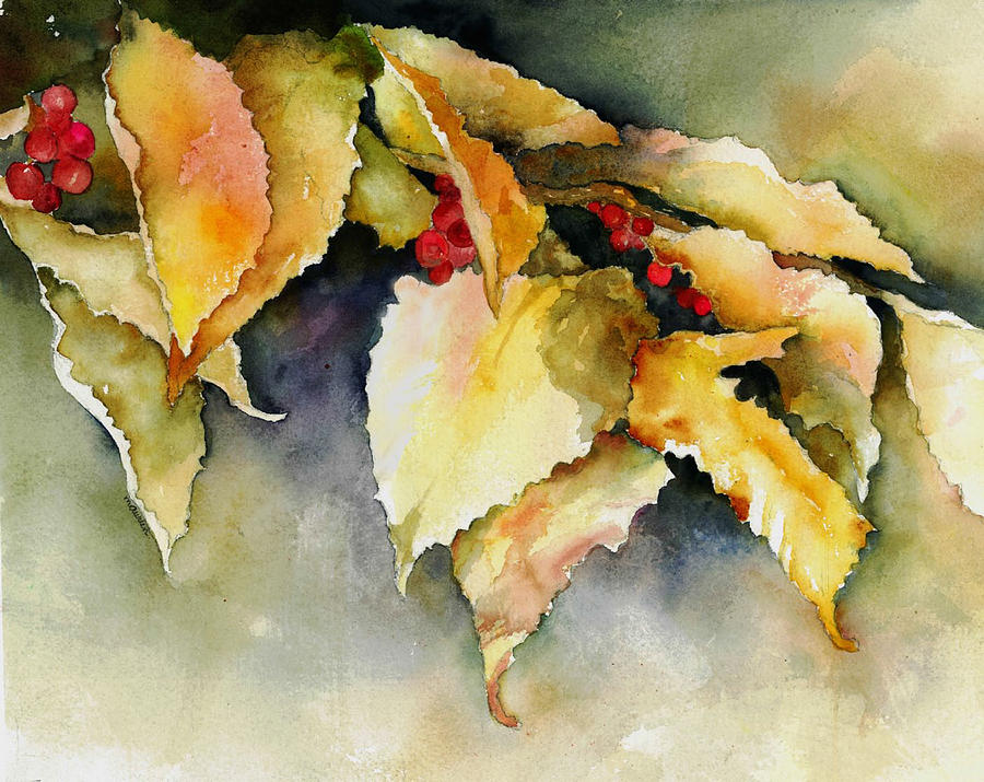 Fall Leaves Painting by Maureen Moore