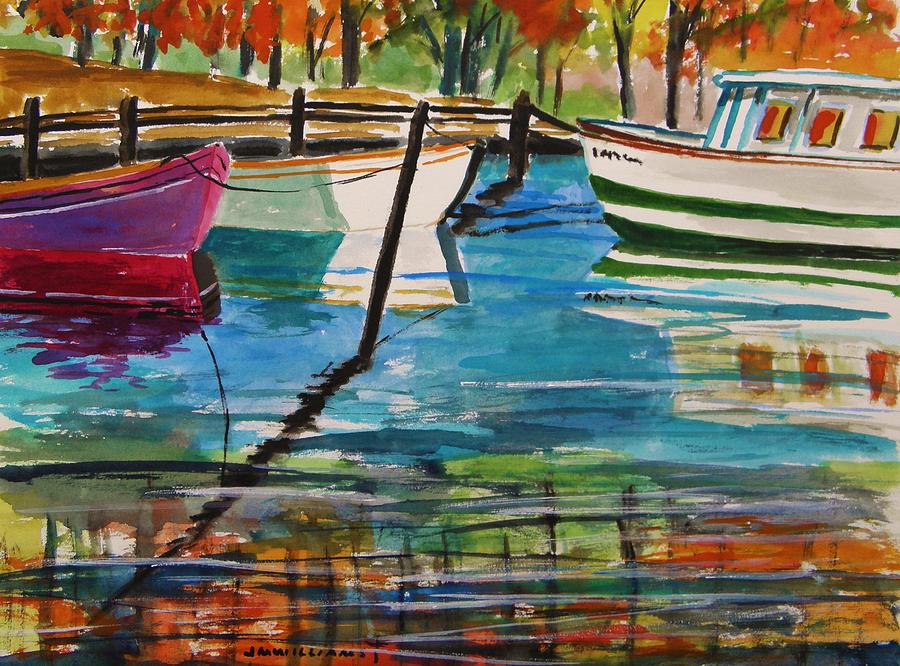 Fall Painting - Fall Mooring by John Williams