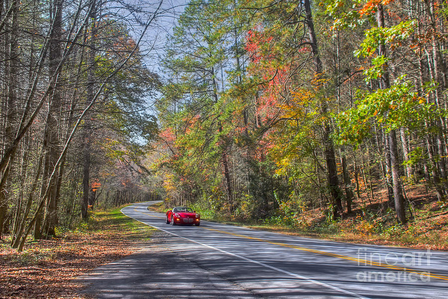fall mountain road HDR Photograph by Ules Barnwell