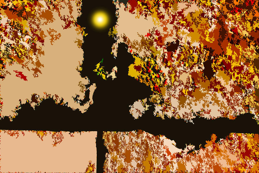 Abstraction Digital Art - Fall Nights by John Lautermilch