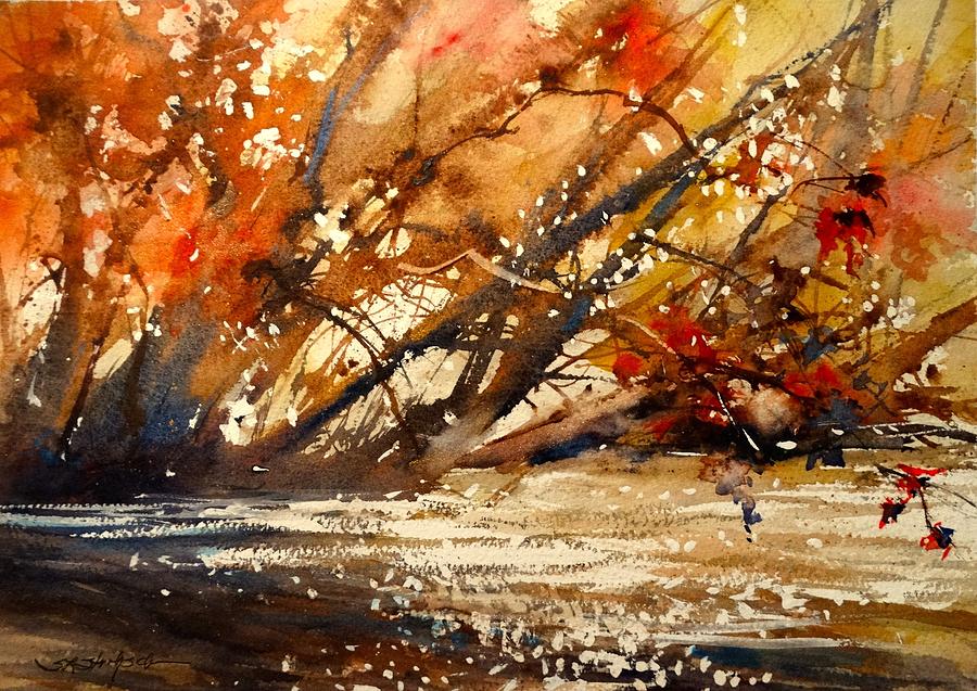 Fall on the Sturgeon River Painting by Sandra Strohschein