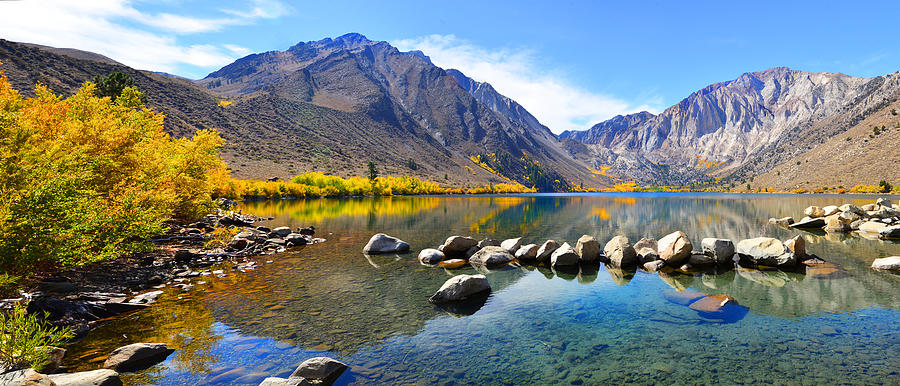 Fall Panorama at Convict Lake Photograph by Lynn Bauer