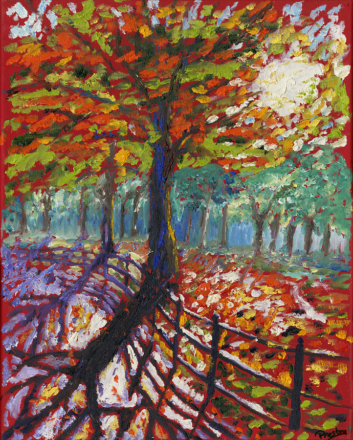 Fall Sunrise Painting - Fall Path by Preston Sandlin Fall Sunrise Painting - Fall Path by Preston Sandlin