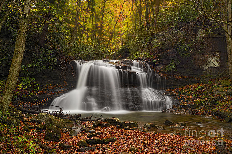 Fall Photo Of Upper Waterfall On Holly River Photograph