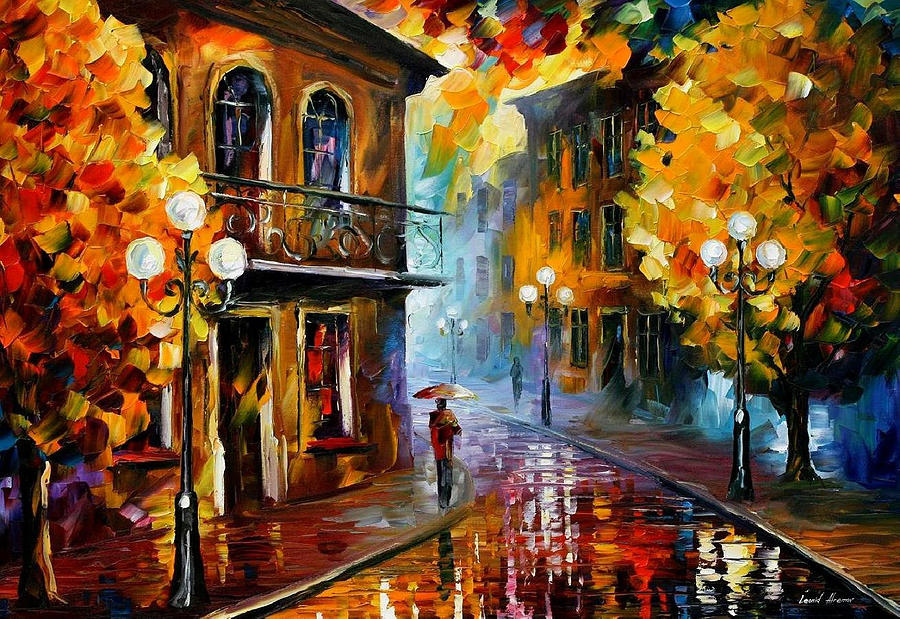 oil painted on canvas Cosy street