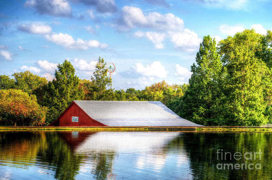 Fall Red Barn Reflection Photograph by Peggy Franz
