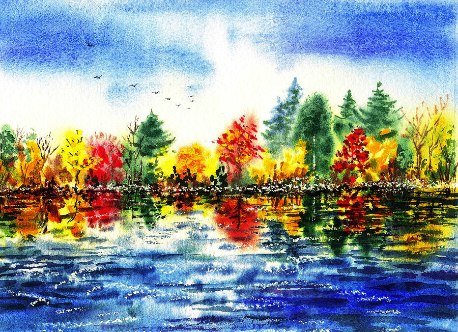 Fall Painting - Fall Reflections by Irina Sztukowski