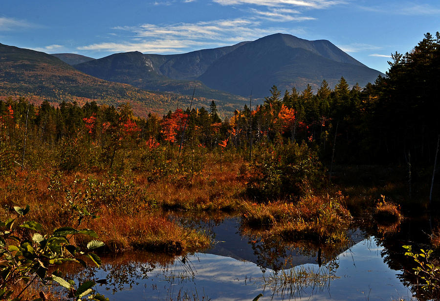 Fall Reflections - Mount Katahdin Photograph by George Bostian