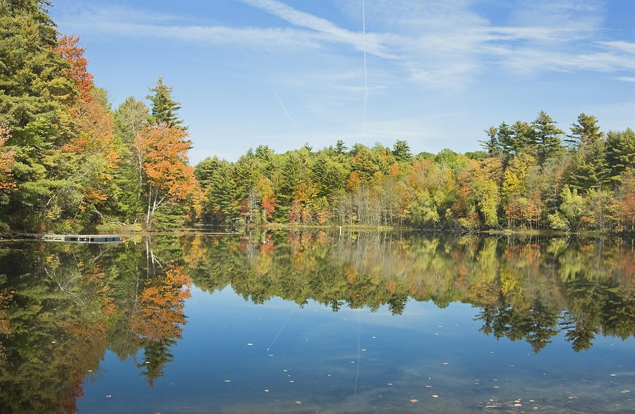 Fall Reflections on Torsey Pond Readfield Maine Photograph by Keith Webber Jr