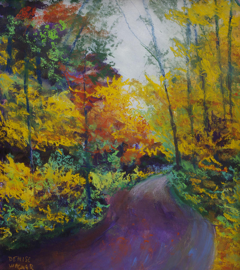 Fall Pastel - Fall Road to Whipple Dam by Denise Wagner