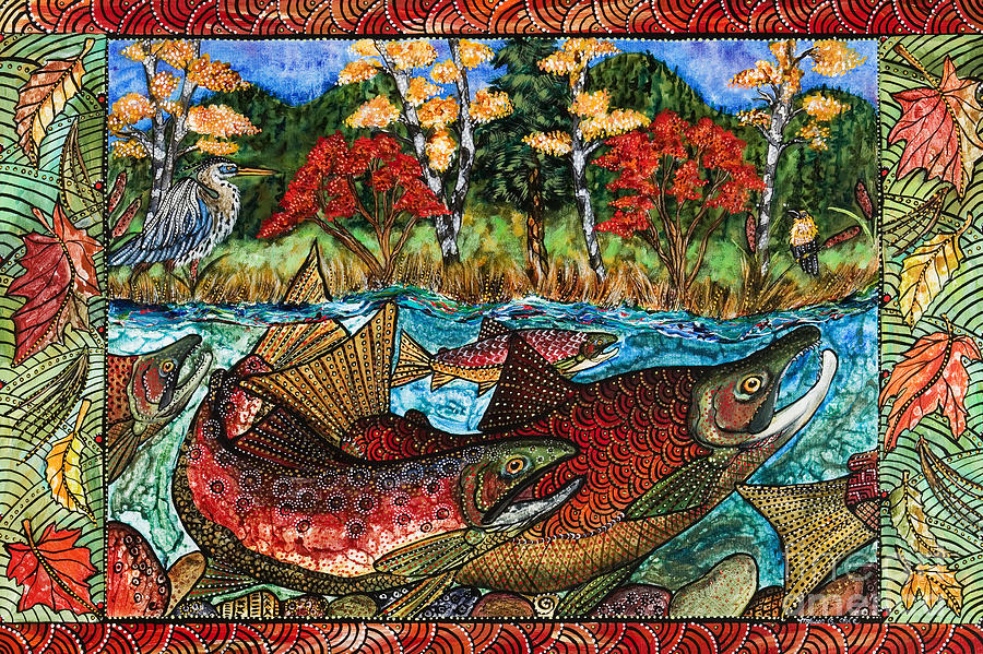 Fall Salmon Painting by Melissa Cole