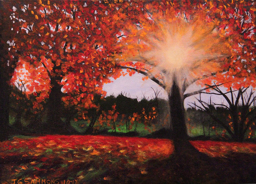 Fall Shine Painting by Janet Greer Sammons