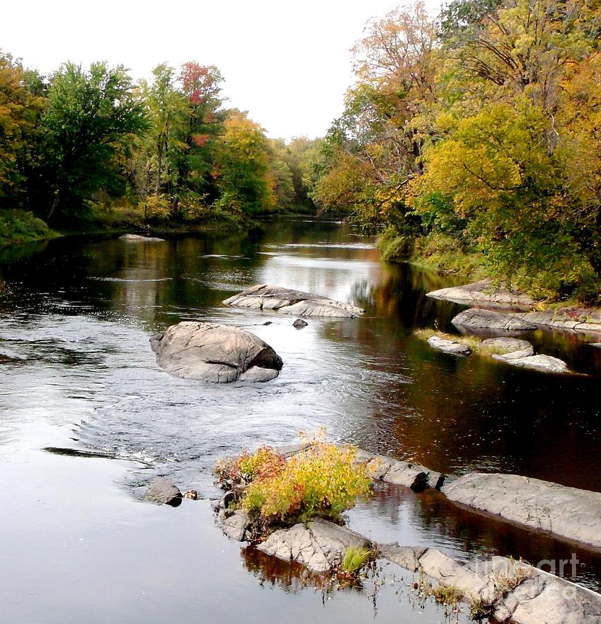 Fall Splashes on the River Photograph by Gail Matthews