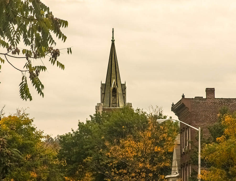 Fall steeple Photograph by Kathleen McGinley