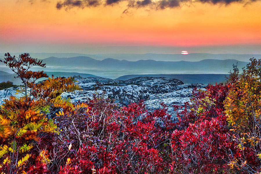 Fall Sunrise at Bear Rocks Dolly Sods Photograph by Dan Carmichael