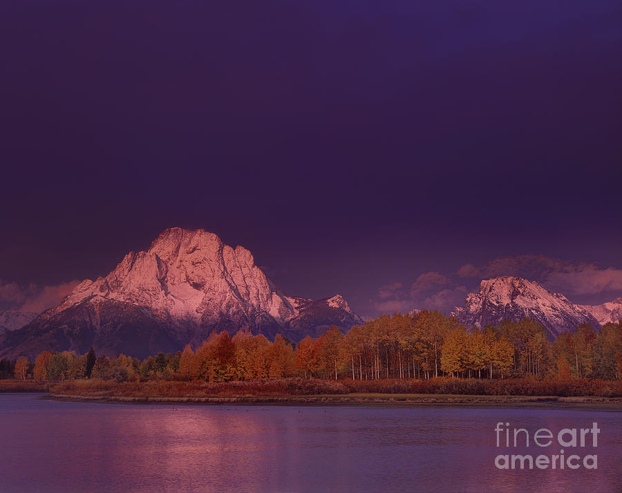 Fall Sunrise at Oxbow Bend Grand Tetons National Park Photograph by Dave Welling