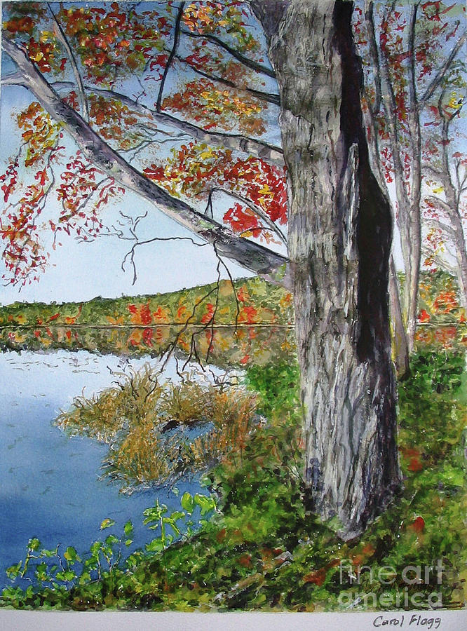 Fall Tree Painting by Carol Flagg